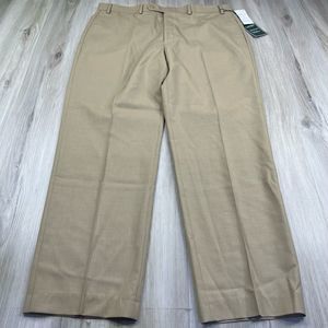 NEW Lauren Ralph Lauren Total Comfort Wool Pleated Tan Trouser Pants Men's 36x28